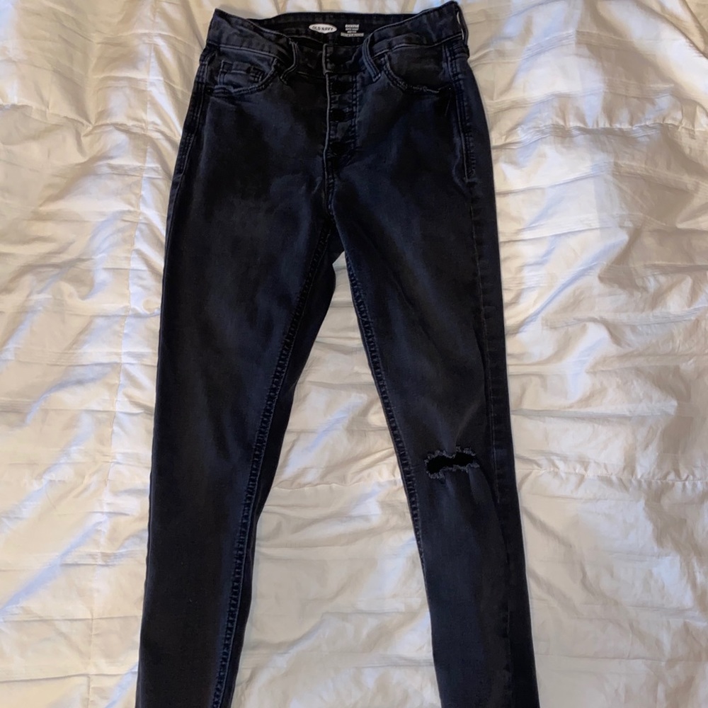 Black high wait skinny jeans